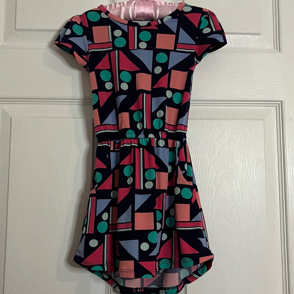 LuLaRoe Pink Black Geometric Casual Dress